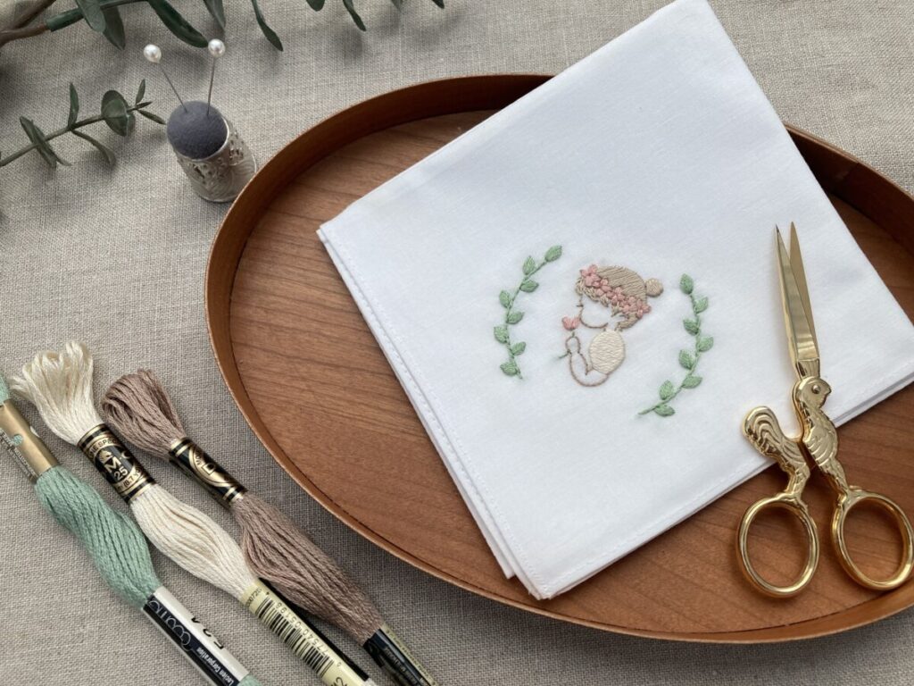 女の子の刺繍