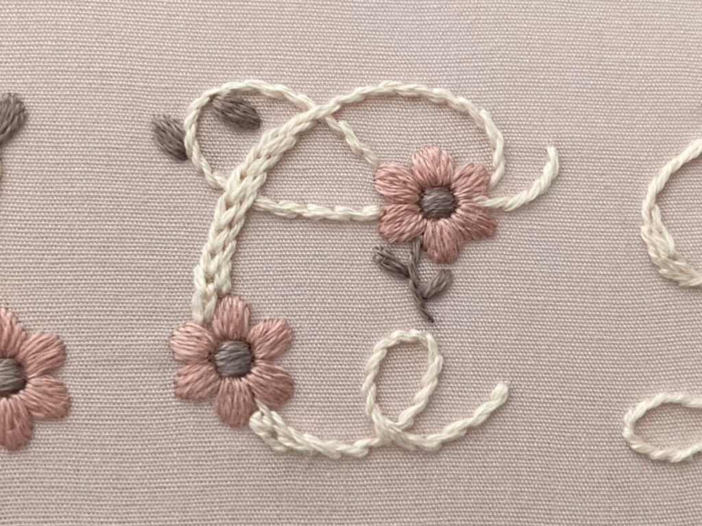 アルファベット「C」の刺繍の解説