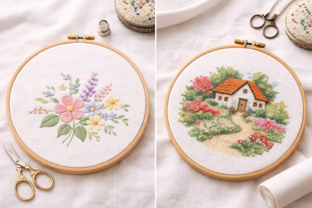 フランス刺繍とクロスステッチの違い