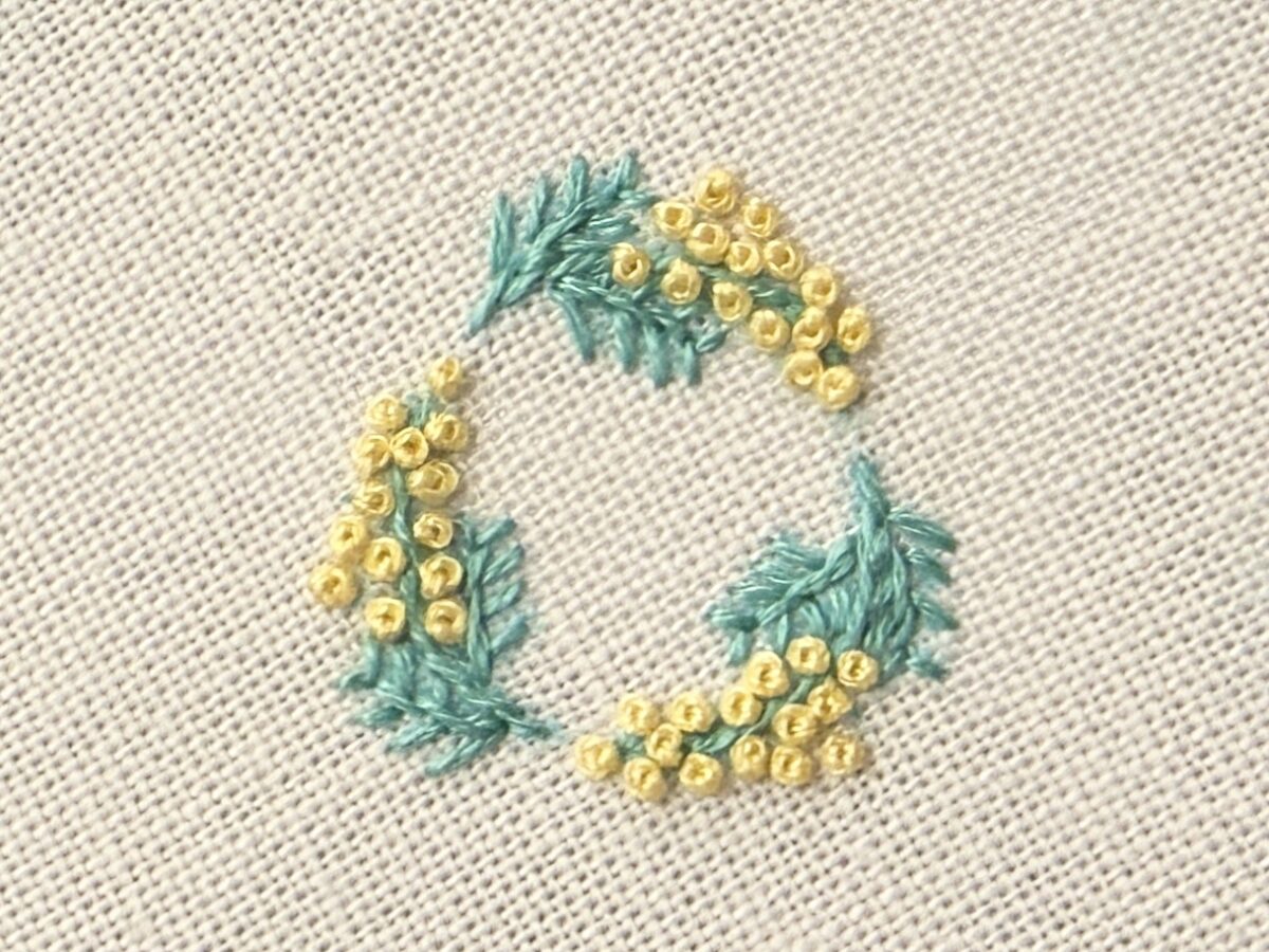 ミモザの刺繍の刺し方